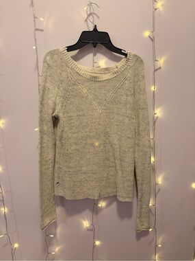 aerie Cream Crewneck Knit Sweater